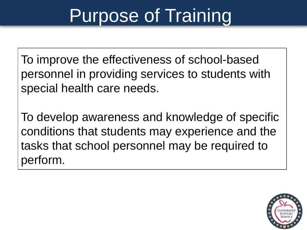 Special Health Care Needs A Training Guide for - slide 2 of 87