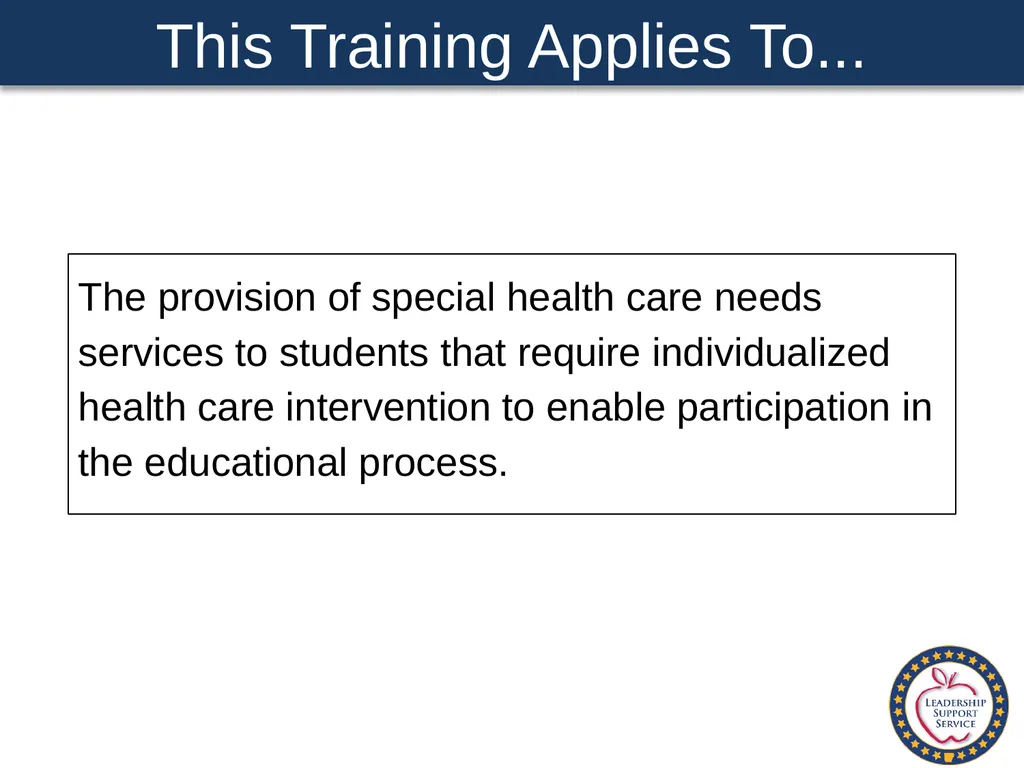 Special Health Care Needs A Training Guide for - slide 4 of 87