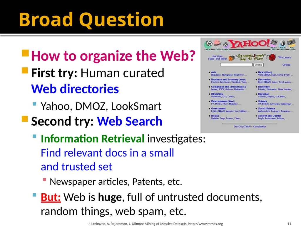 Analysis of Large Graphs: Link Analysis, PageRank - slide 11 of 60