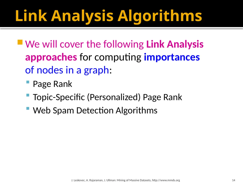 Analysis of Large Graphs: Link Analysis, PageRank - slide 14 of 60