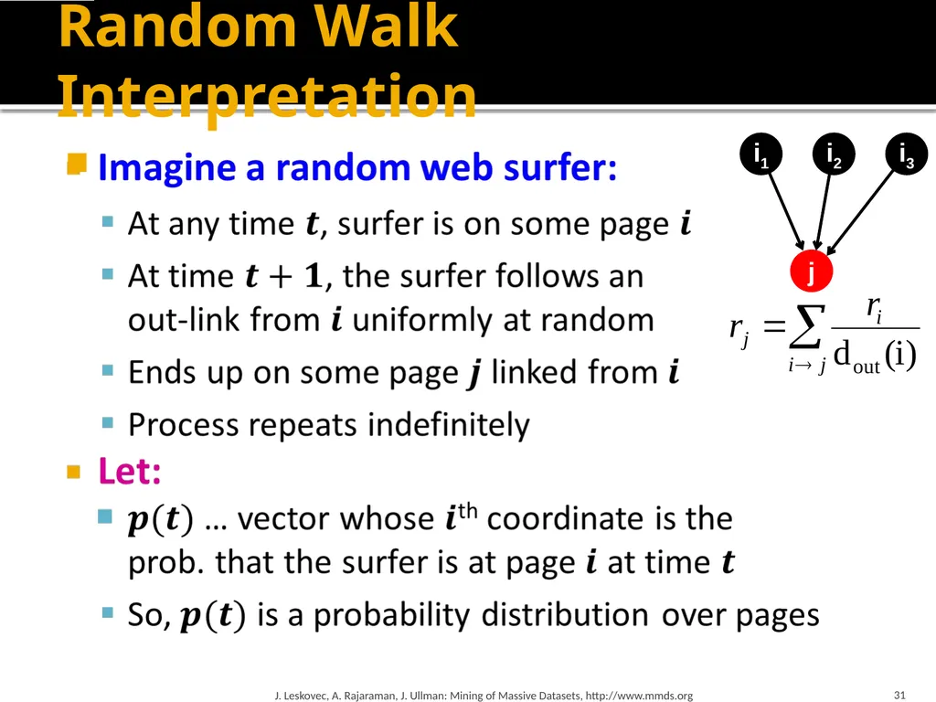 Analysis of Large Graphs: Link Analysis, PageRank - slide 31 of 60