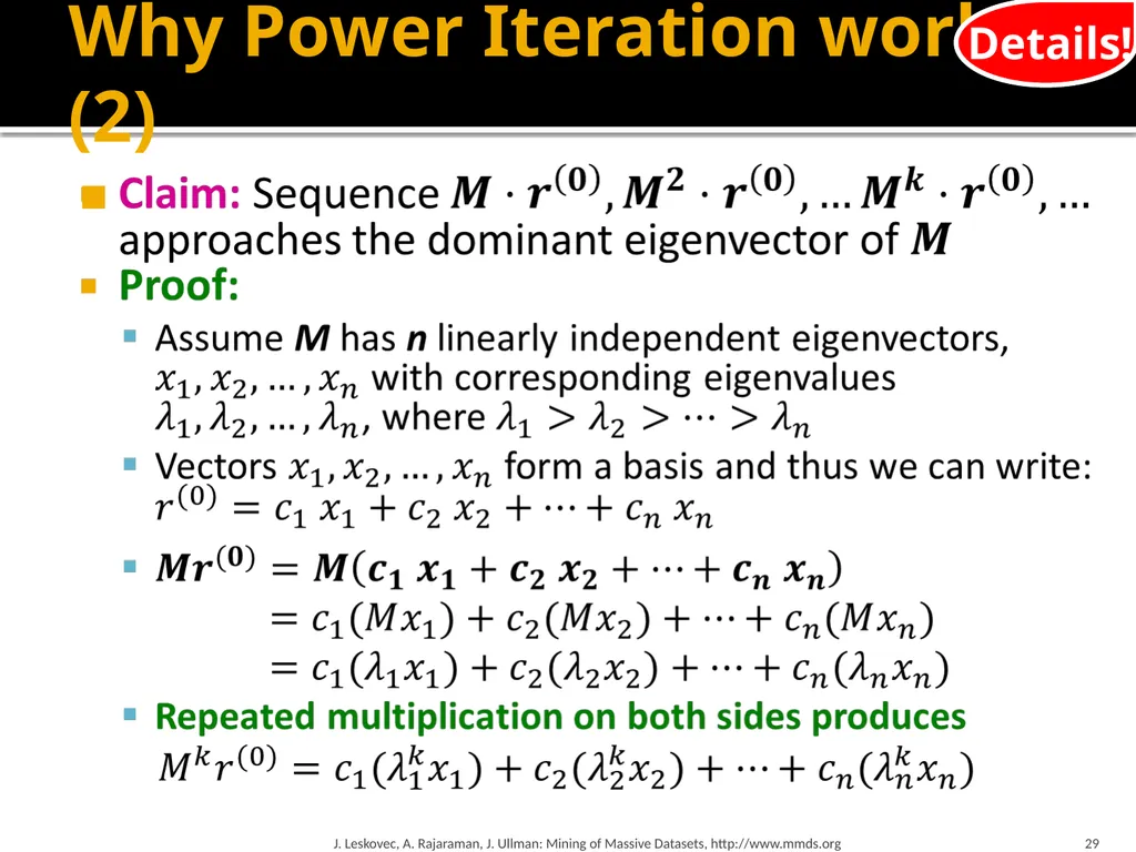 Analysis of Large Graphs: Link Analysis, PageRank - slide 29 of 60