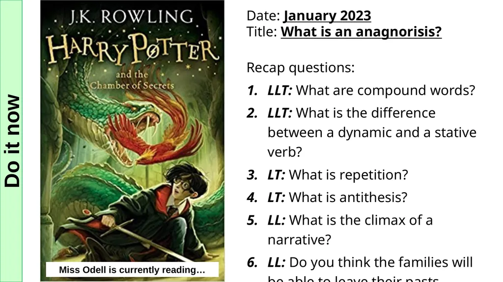 Lesson One Do it now Miss Odell is currently - slide 39 of 107