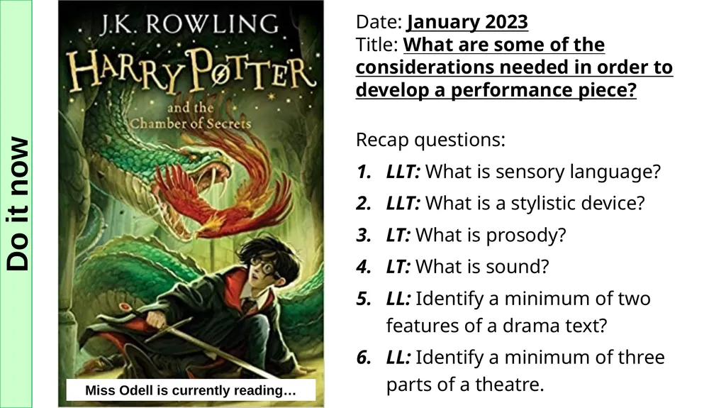 Lesson One Do it now Miss Odell is currently - slide 59 of 107