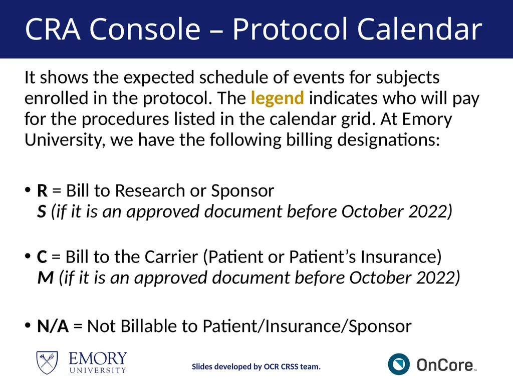Emory OnCore OnCore Superuser Training *Note: This - slide 25 of 79