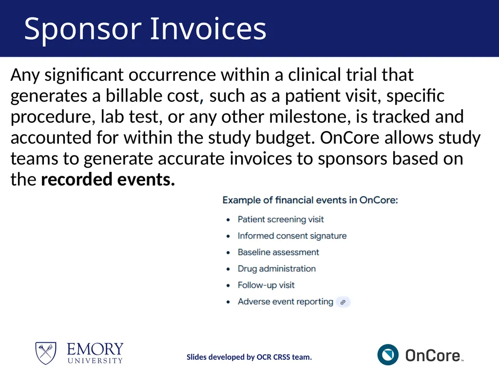 Emory OnCore OnCore Superuser Training *Note: This - slide 53 of 79