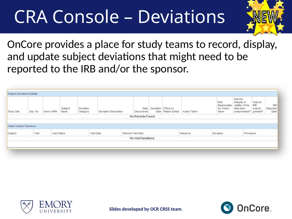 Emory OnCore OnCore New User Training Version 1, - slide 62 of 94