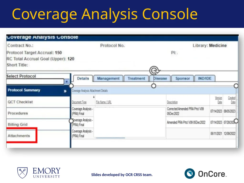 Emory OnCore OnCore New User Training Version 1, - slide 38 of 94