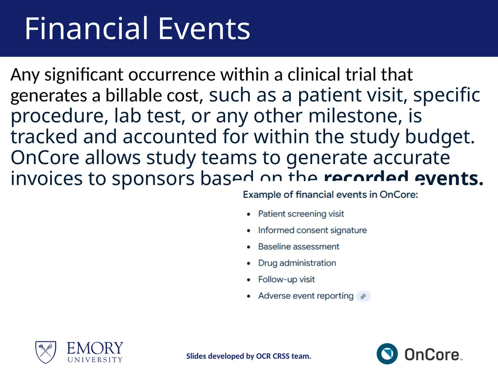 Emory OnCore OnCore New User Training Version 1, - slide 72 of 94