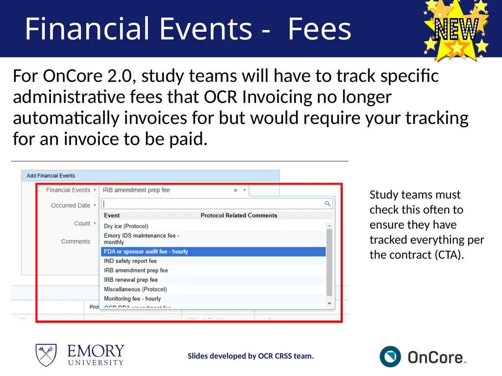 Emory OnCore OnCore New User Training Version 1, - slide 75 of 94