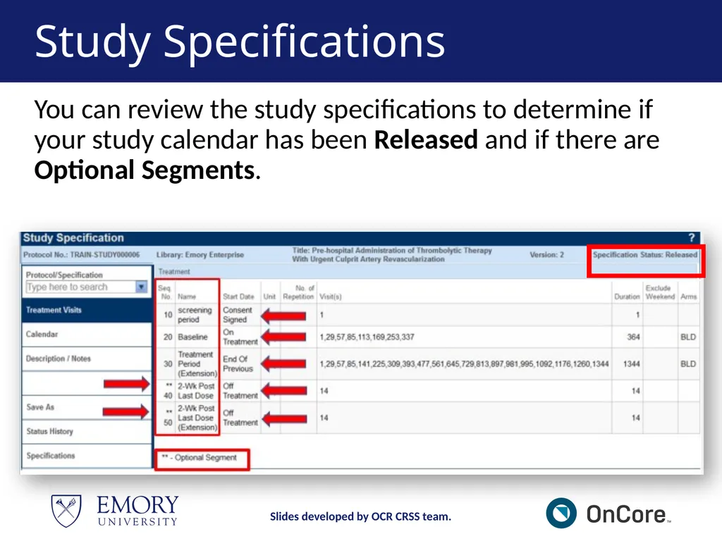 Emory OnCore OnCore New User Training Version 1, - slide 44 of 94