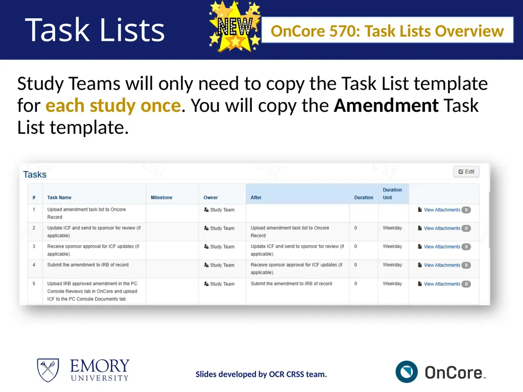 Emory OnCore OnCore New User Training Version 1, - slide 90 of 94