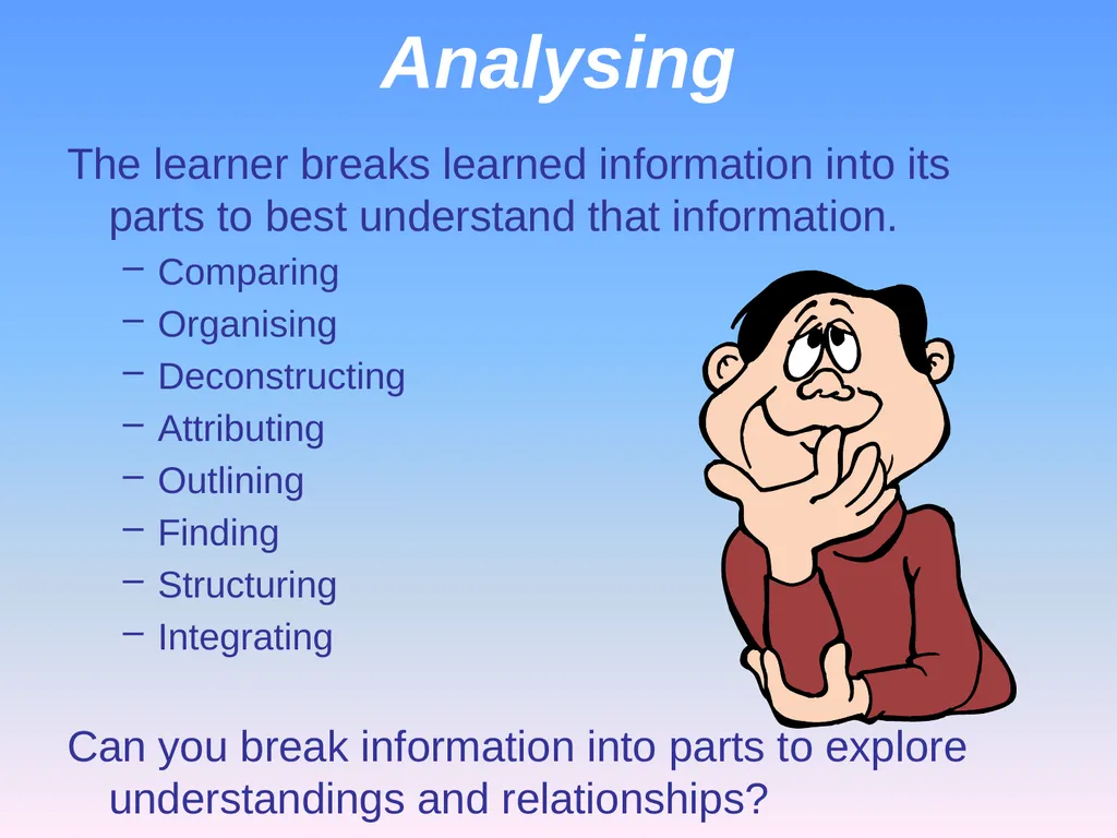 Presented by Denise Tarlinton Bloom's Revised - slide 24 of 58