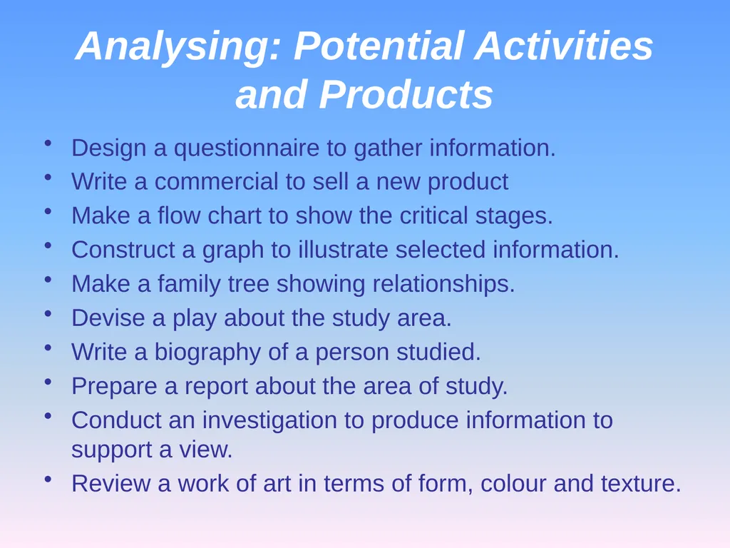 Presented by Denise Tarlinton Bloom's Revised - slide 27 of 58