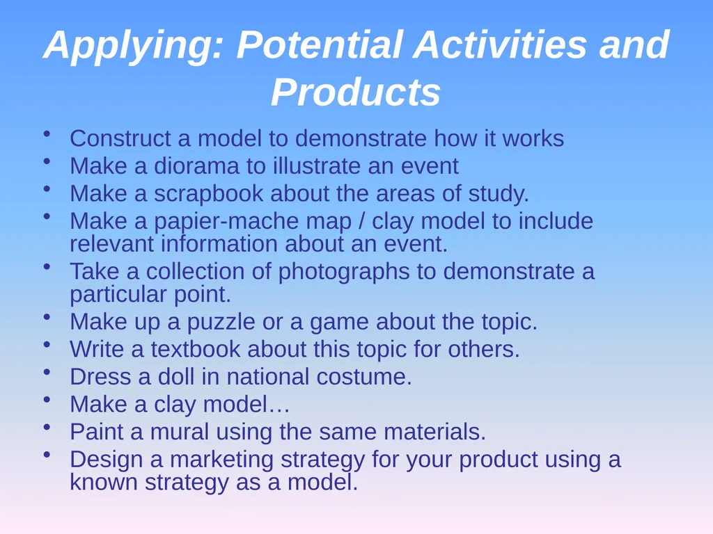 Presented by Denise Tarlinton Bloom's Revised - slide 23 of 58
