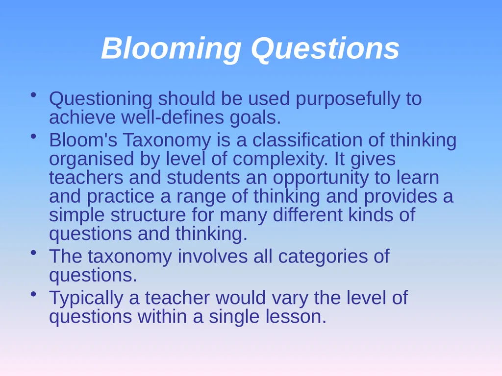 Presented by Denise Tarlinton Bloom's Revised - slide 40 of 58
