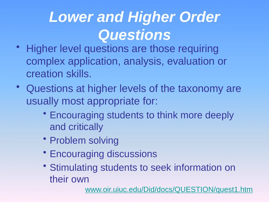Presented by Denise Tarlinton Bloom's Revised - slide 42 of 58