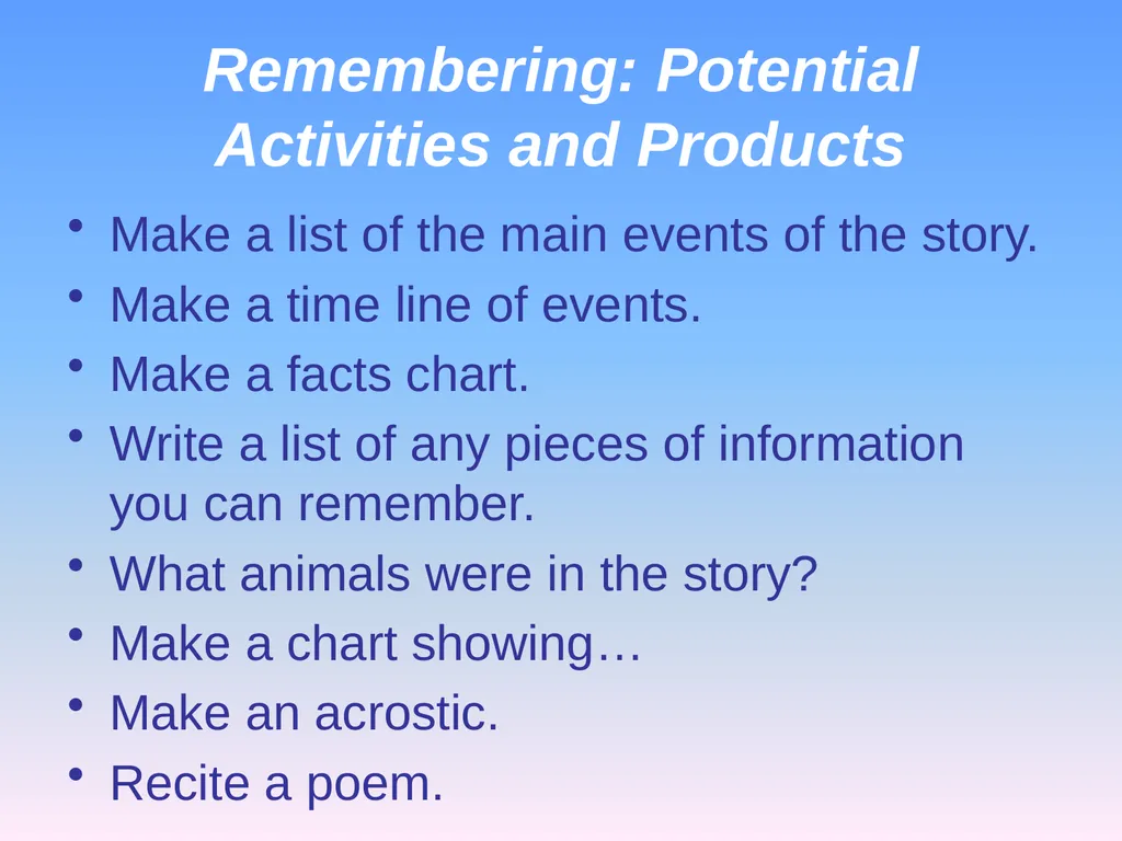 Presented by Denise Tarlinton Bloom's Revised - slide 15 of 58