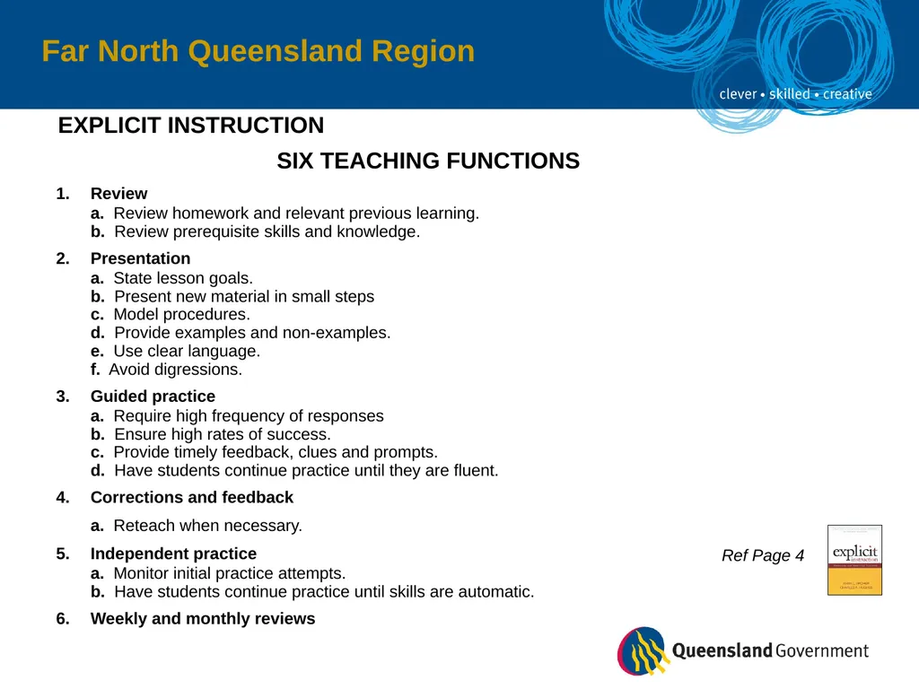 Far North Queensland Region EXPLICIT INSTRUCTION - slide 7 of 30