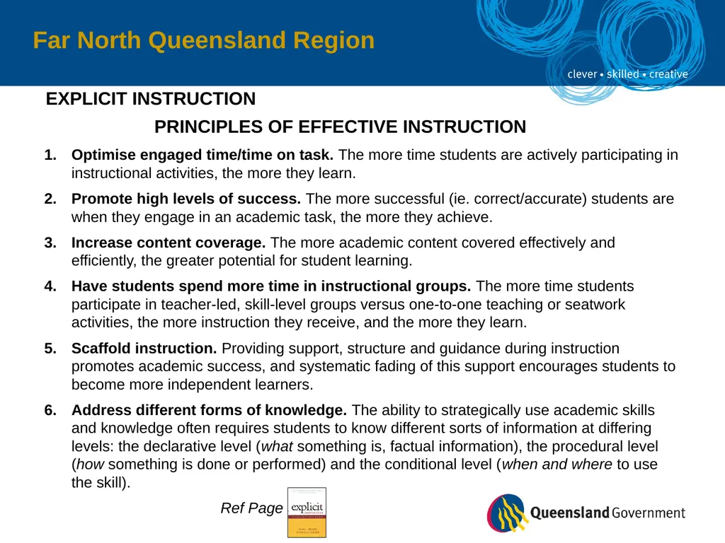 Far North Queensland Region EXPLICIT INSTRUCTION - slide 8 of 30
