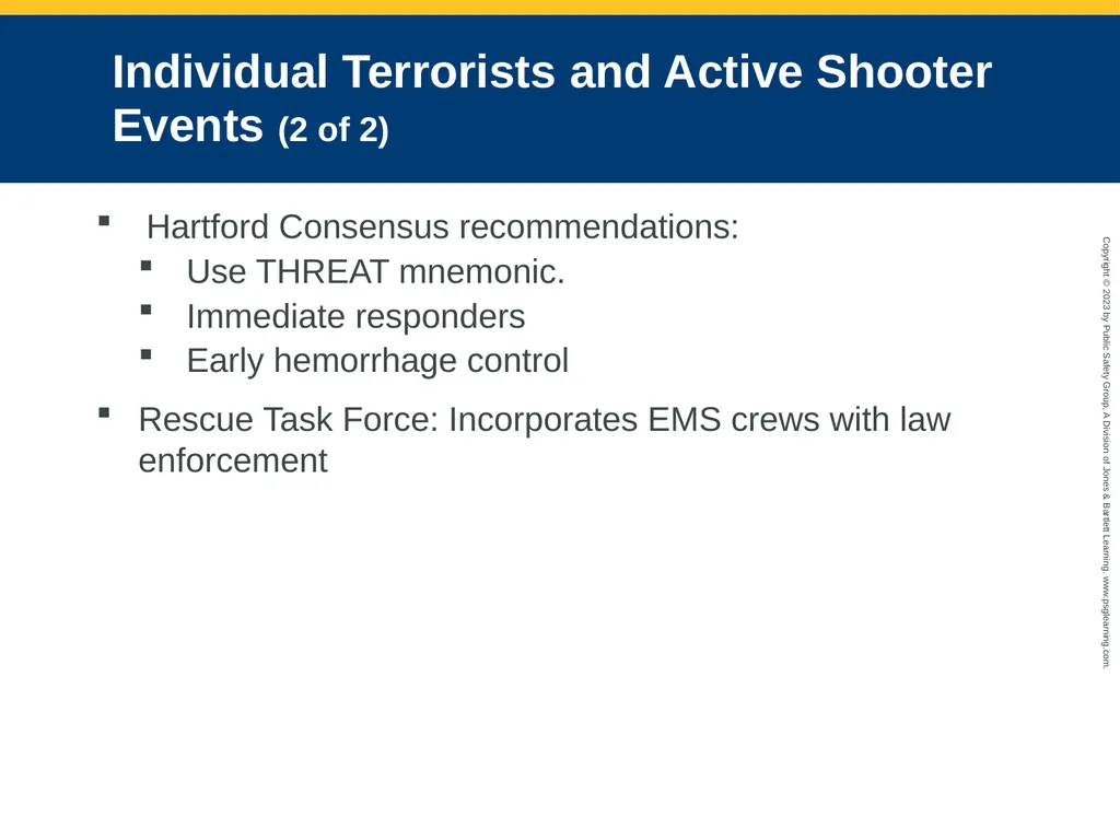 Terrorism Response and Disaster Management CHAPTER - slide 7 of 58