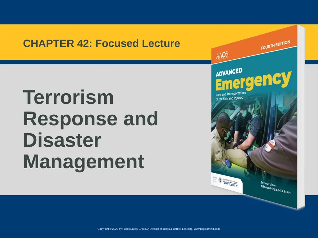 Terrorism Response and Disaster Management CHAPTER - slide 1 of 58