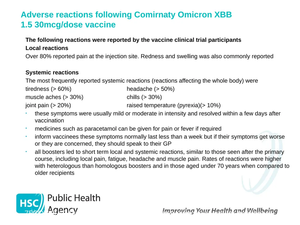 COVID-19 vaccination programme for adults - slide 75 of 83