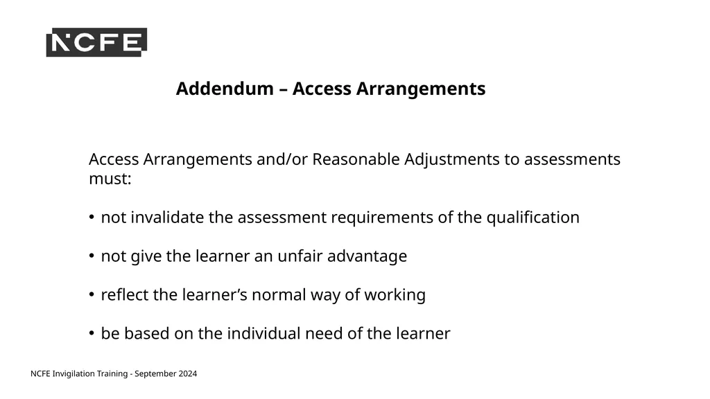 NCFE Invigilation Training - September 2024 NCFE - slide 45 of 62