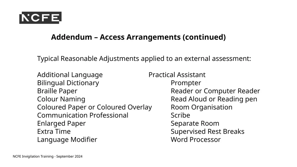 NCFE Invigilation Training - September 2024 NCFE - slide 46 of 62