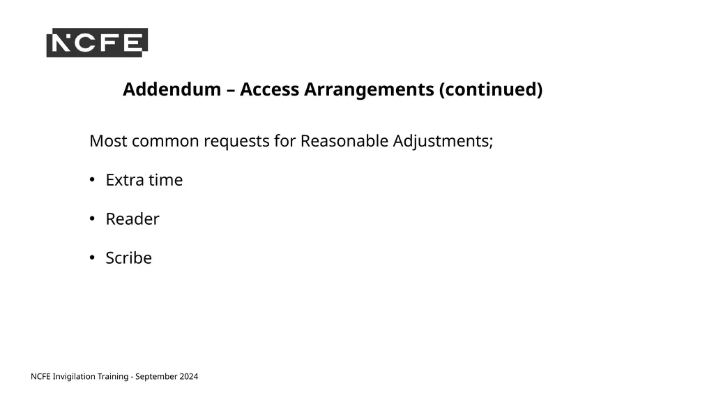 NCFE Invigilation Training - September 2024 NCFE - slide 47 of 62