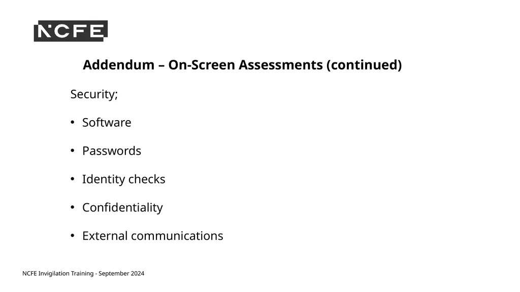 NCFE Invigilation Training - September 2024 NCFE - slide 38 of 62