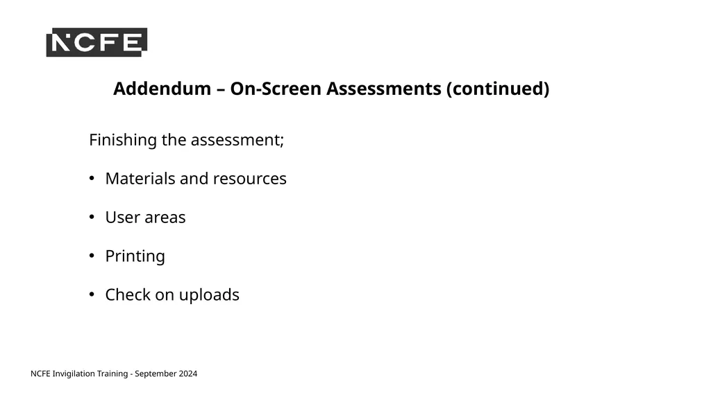 NCFE Invigilation Training - September 2024 NCFE - slide 43 of 62