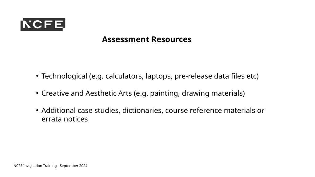 NCFE Invigilation Training - September 2024 NCFE - slide 9 of 62