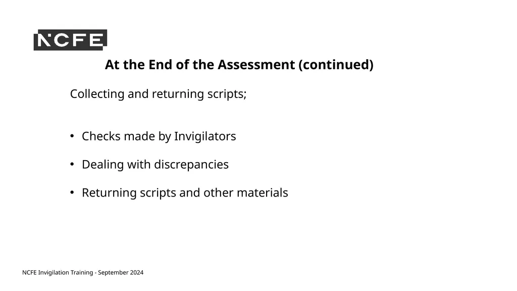 NCFE Invigilation Training - September 2024 NCFE - slide 30 of 62