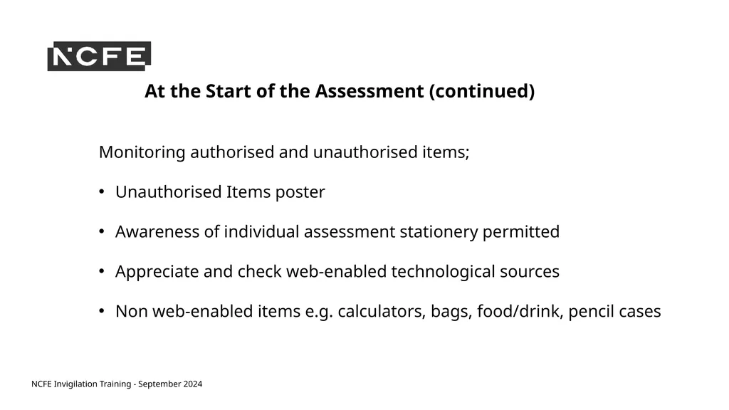 NCFE Invigilation Training - September 2024 NCFE - slide 21 of 62