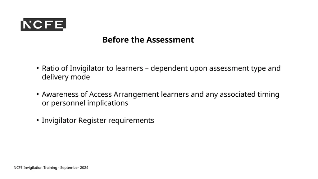 NCFE Invigilation Training - September 2024 NCFE - slide 16 of 62