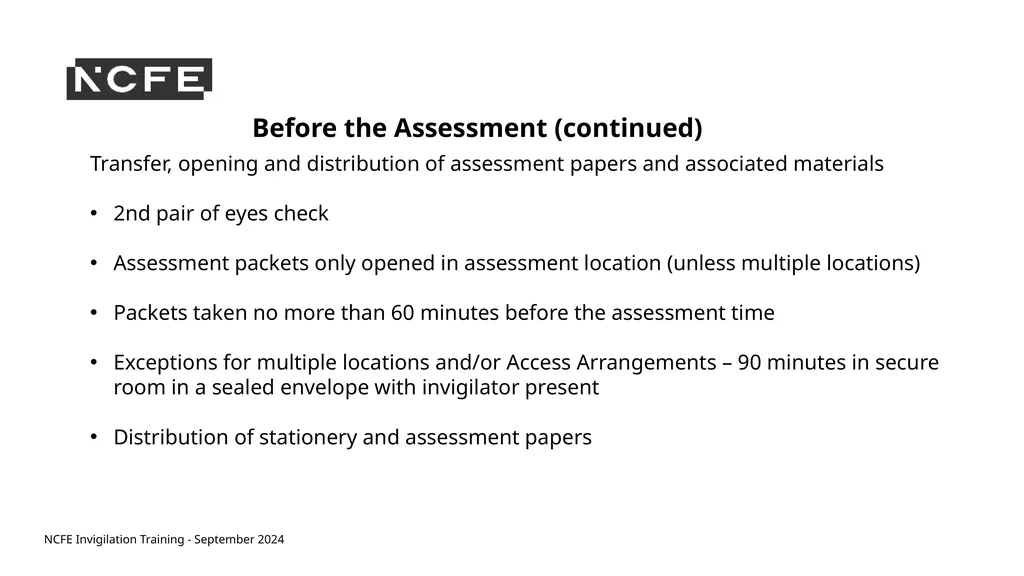 NCFE Invigilation Training - September 2024 NCFE - slide 17 of 62