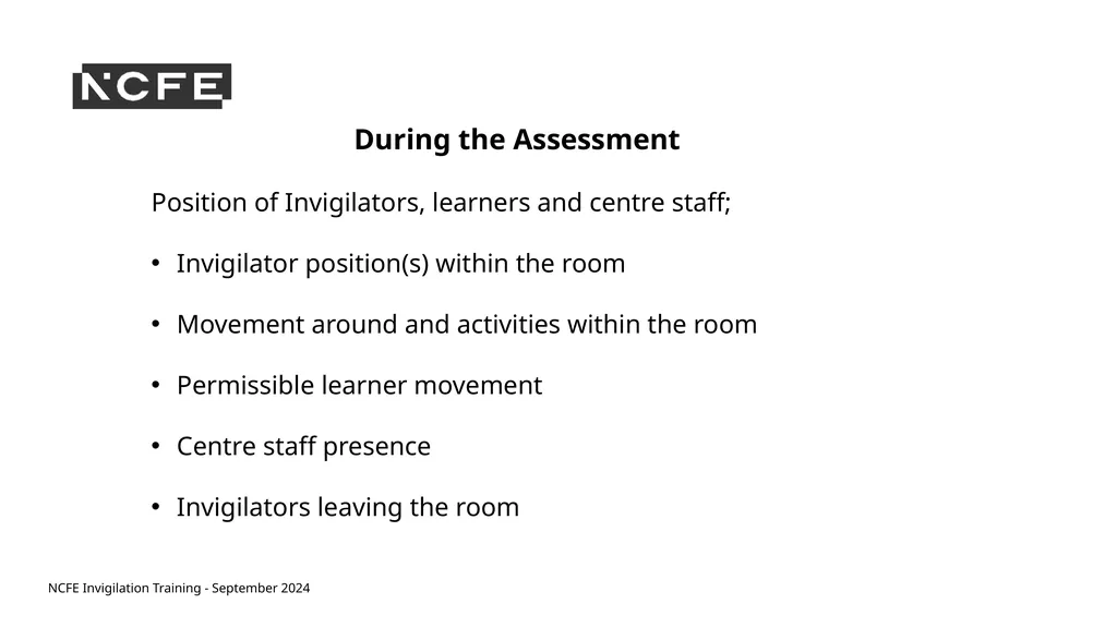 NCFE Invigilation Training - September 2024 NCFE - slide 23 of 62