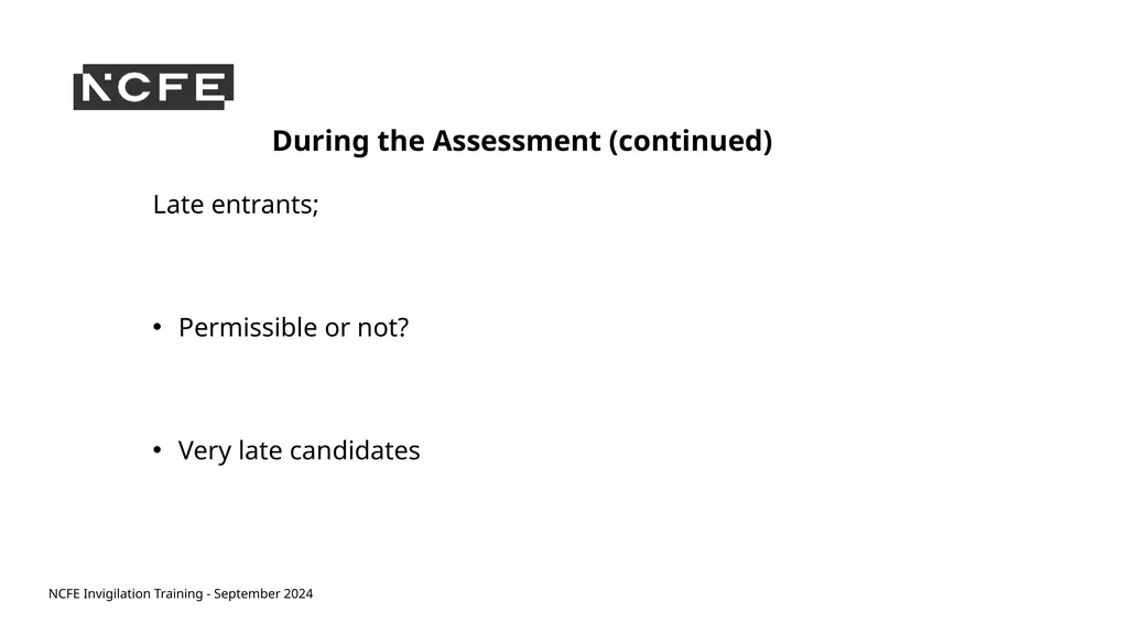 NCFE Invigilation Training - September 2024 NCFE - slide 24 of 62