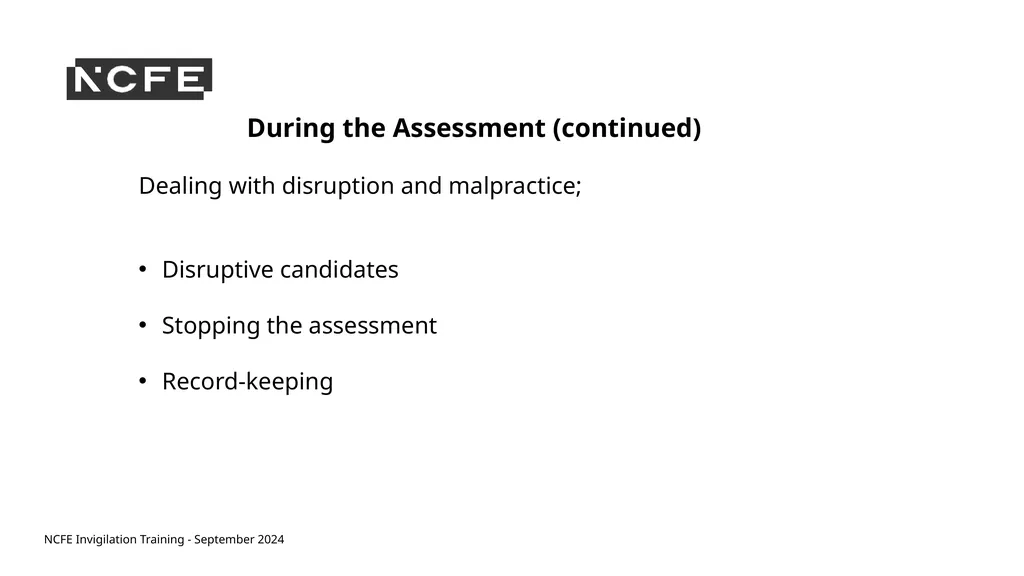 NCFE Invigilation Training - September 2024 NCFE - slide 26 of 62