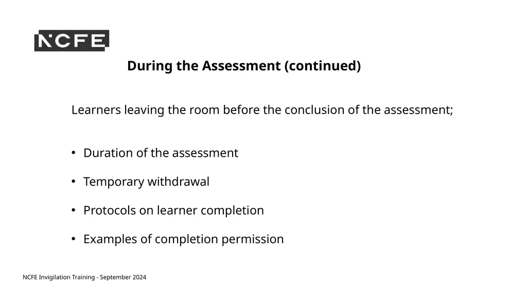 NCFE Invigilation Training - September 2024 NCFE - slide 27 of 62