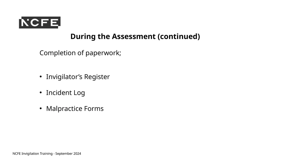 NCFE Invigilation Training - September 2024 NCFE - slide 28 of 62