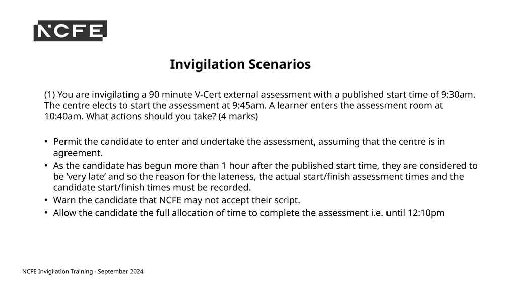 NCFE Invigilation Training - September 2024 NCFE - slide 51 of 62