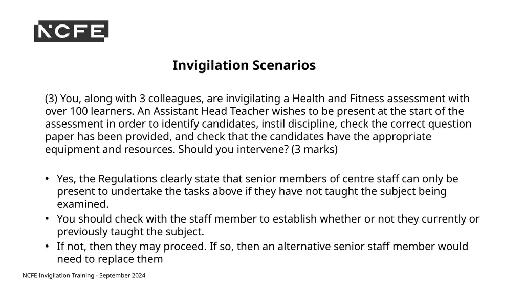 NCFE Invigilation Training - September 2024 NCFE - slide 53 of 62