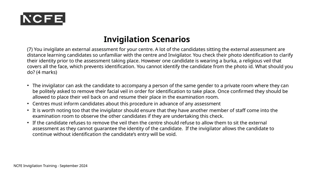 NCFE Invigilation Training - September 2024 NCFE - slide 57 of 62