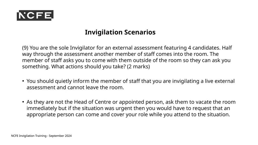NCFE Invigilation Training - September 2024 NCFE - slide 59 of 62