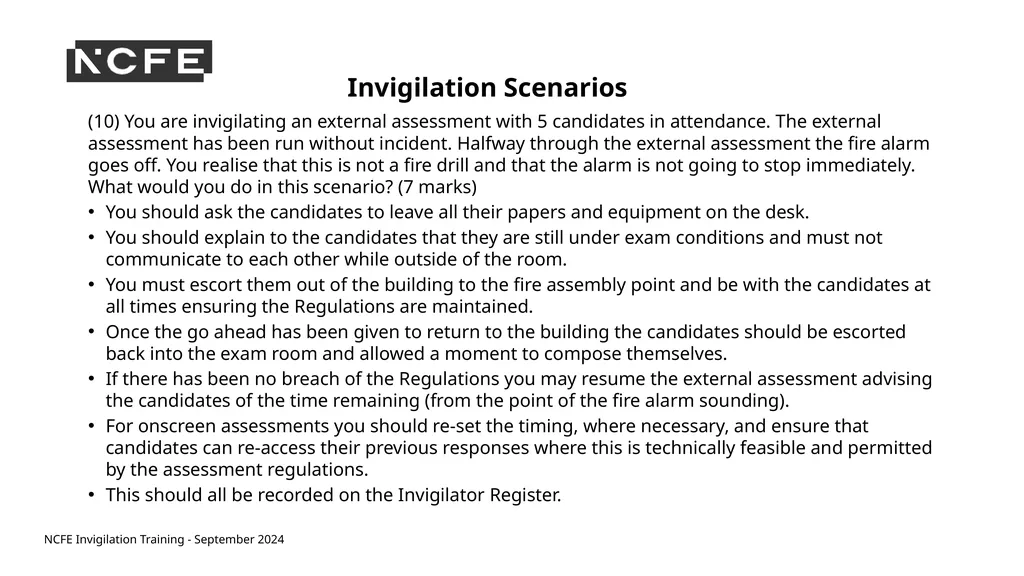 NCFE Invigilation Training - September 2024 NCFE - slide 60 of 62