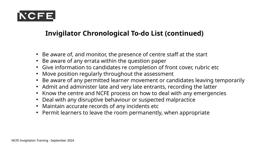 NCFE Invigilation Training - September 2024 NCFE - slide 34 of 62