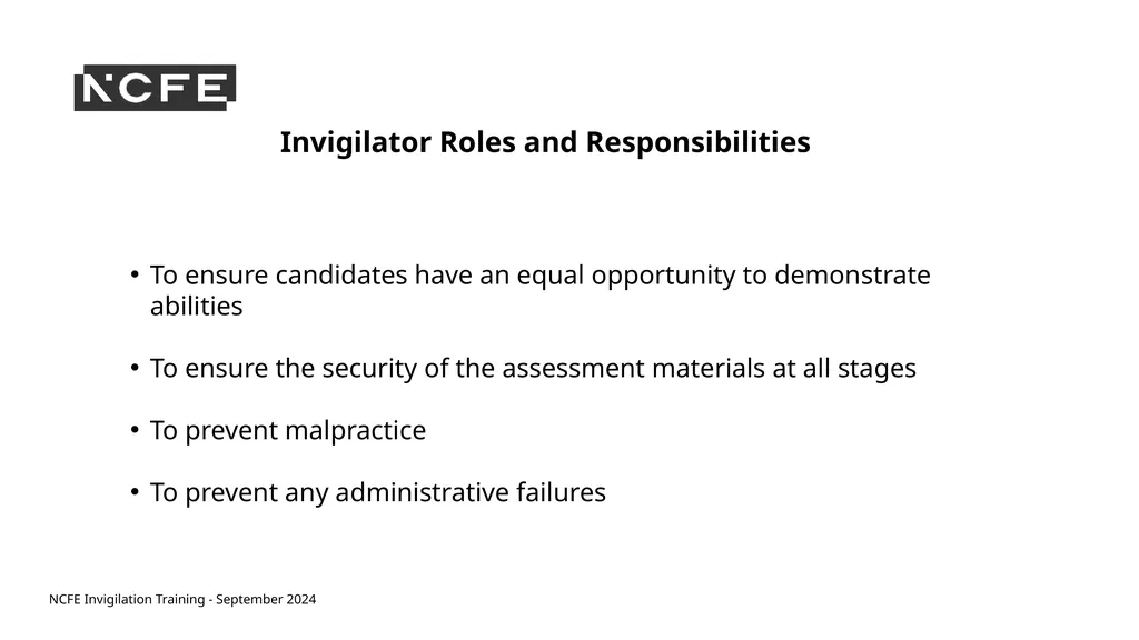 NCFE Invigilation Training - September 2024 NCFE - slide 6 of 62