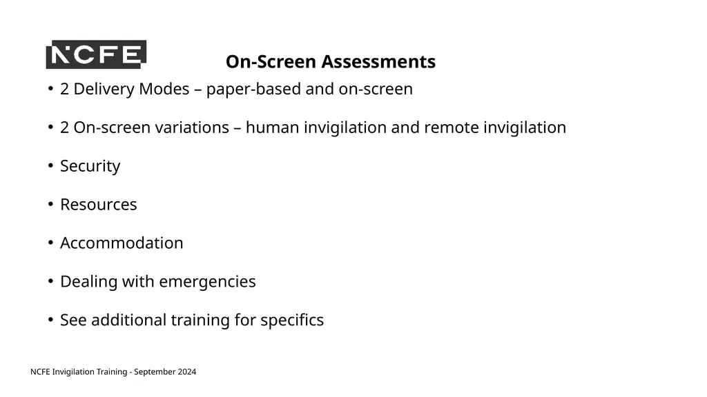 NCFE Invigilation Training - September 2024 NCFE - slide 13 of 62